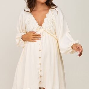 Pinkblush Cream Lace Button-Front Dress